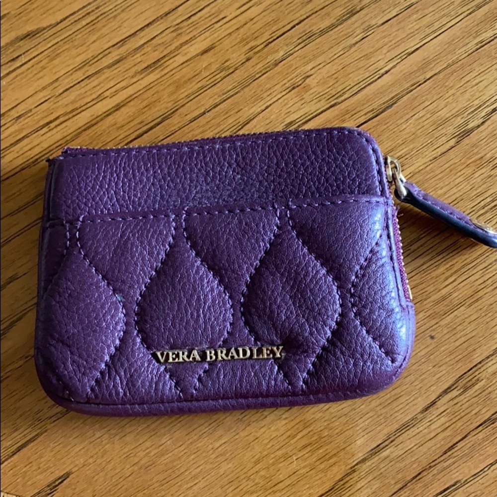 Vera Bradley quilted leather zip pouch